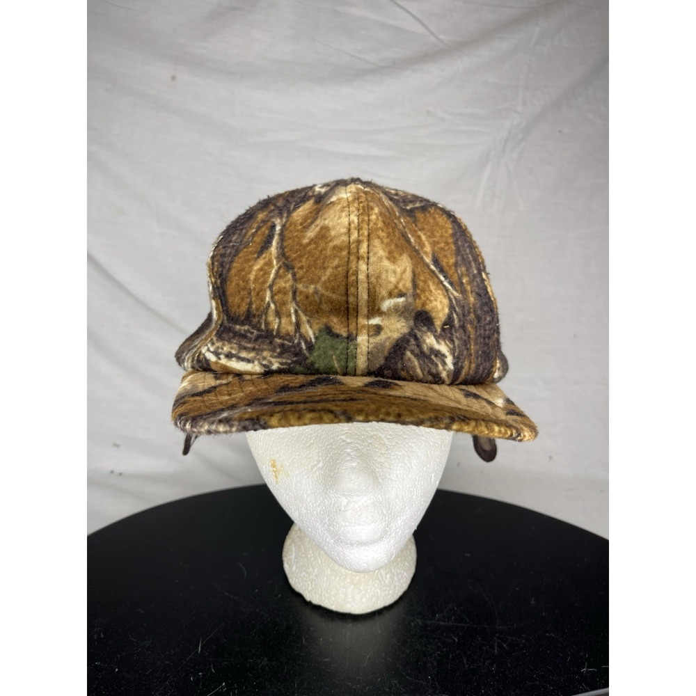 White Water Outdoors Fleece Camo Hat Ear Flaps Large USA Made